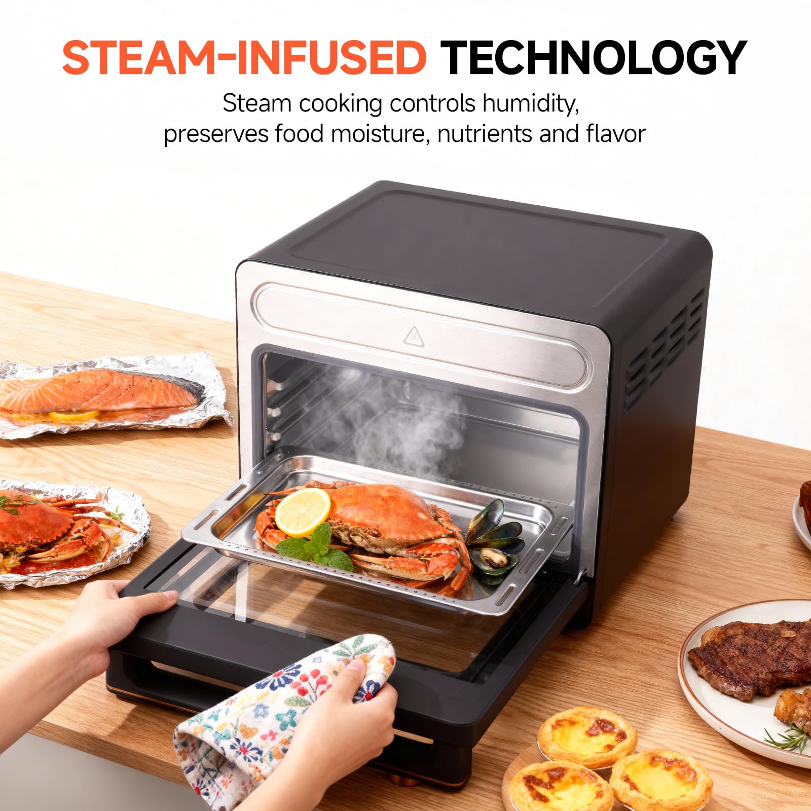 Horno combinado OUNIN 24L con función de vapor y freidora sin aceite