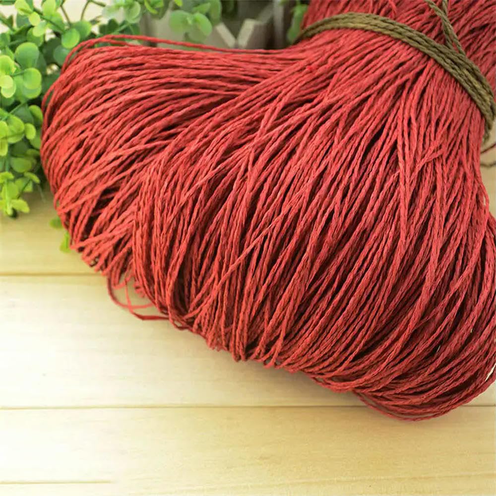 VIXDA 500g Natural Paper Straw Threads, Raffia Yarn, DIY Knitting Hat, Handbag, Purse Basket, Rattan Material, Summer