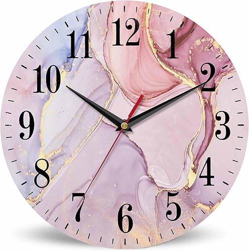 Miniatura 10 de Mxocom Reloj de pared de mariquita roja y negra, 10 pulgadas, silencioso, sin tictac, funciona con pilas, reloj redondo vintage para sala de estar,