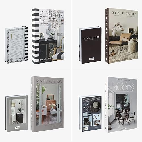 Miniatura 3 de Ediactcyl - Juego de 4 libros falsos para decoración, moderno juego de libros decorativos para decoración del hogar de tapa dura, pilas de libros