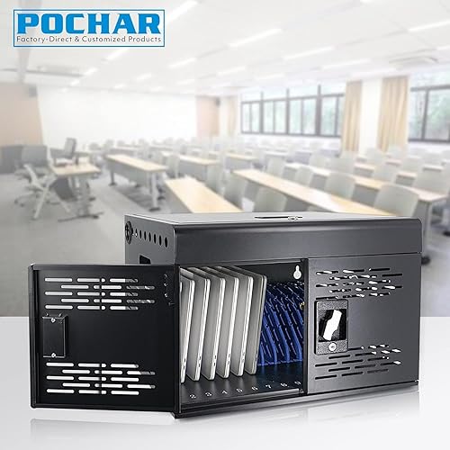 Miniatura 9 de POCHAR Gabinete de carga de 16 unidades para computadoras portátiles y tabletas, caja de almacenamiento con bloqueo para laptop con gestión de