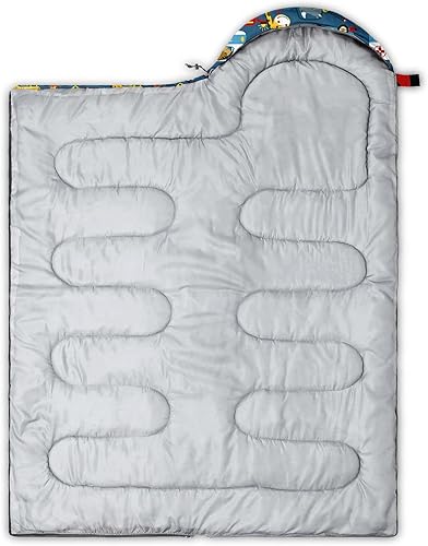 Miniatura 10 de Datura home Saco de dormir para niños y niñas, estampado de cohete y astronauta, ligero, cálido, portátil, para exteriores, interior, impermeable,