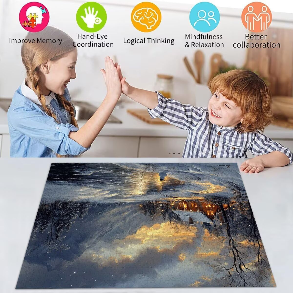 Puzzle górskie dla dorosłych dzieci wyrafinowane 1500 sztuk klasyczne niemożliwe układanki ciężkie krajobrazy od 8 9 10 lat dziewczynki chłopcy Jigsaw Art Educa, do dekoracji i prezentów 57