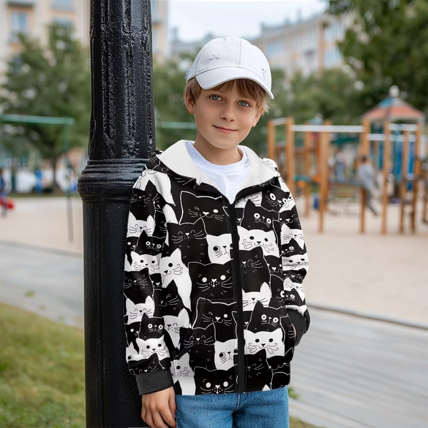 Kids Fleece Zip Up Hoodie Size 7-12 Boys Sweatshirts Fashion Kids Fleece Jacket with Kangaroo Pocket Animal Hoodie