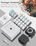 Aptika Sticker Printer - Print Pod 2.0 Mini Printer with 14 Rolls Sticky Paper, Thermarote Portable Sticker Maker Machine, Thermal Label Maker, Thermanote Labeller for Photos Notes Graphics, Black