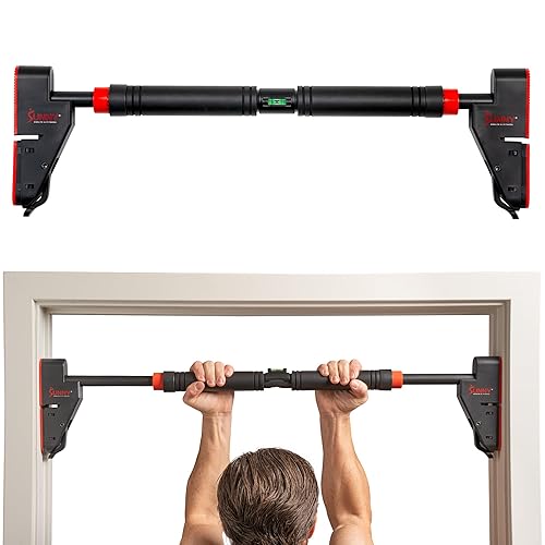 Sunny Health & Fitness Adjustable Doorway Pull Up Bar – Chin Up Bar for Home Gym Training