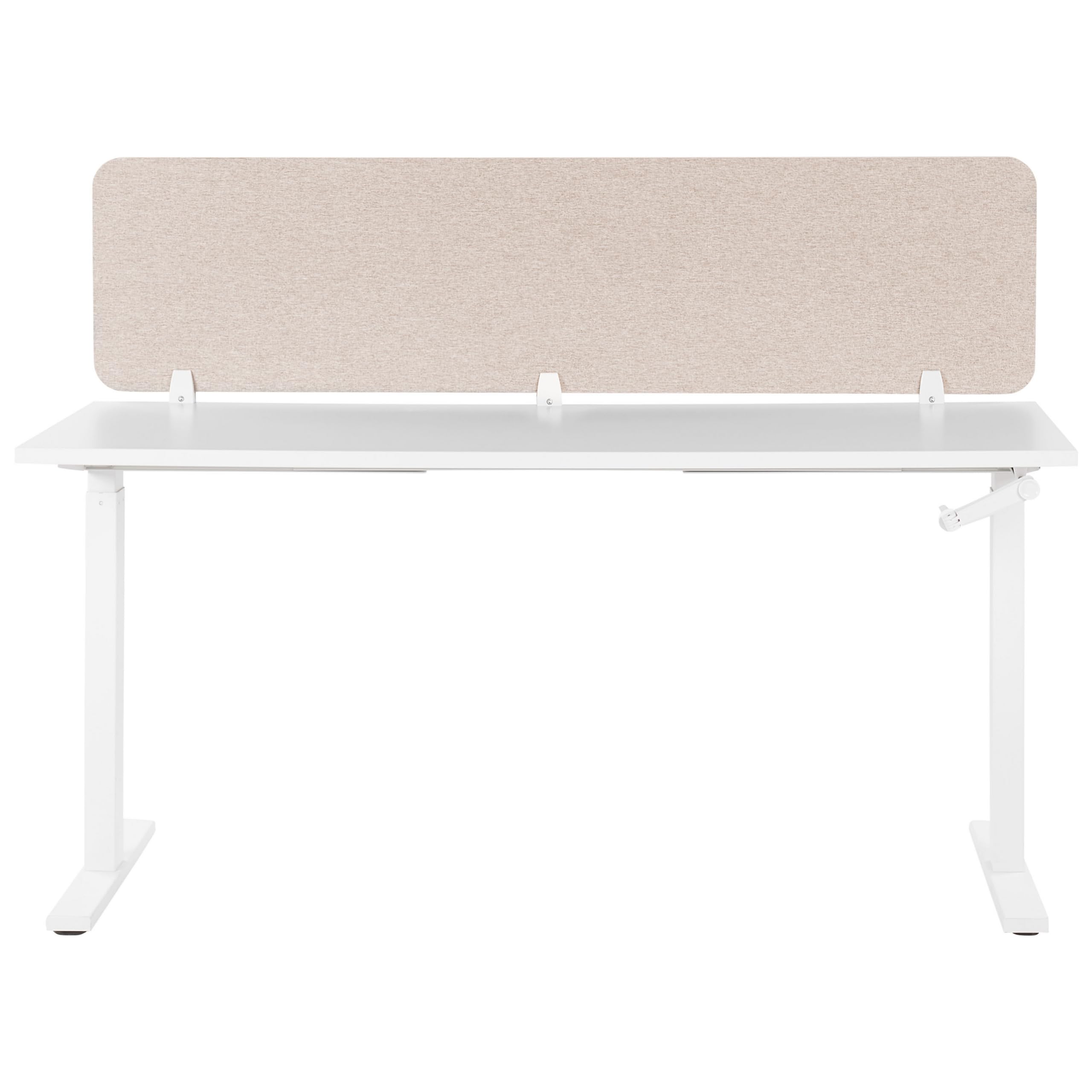 Beliani Pannello Divisorio Fonoassorbente per scrivania in Pet Beige 180 x 40 cm