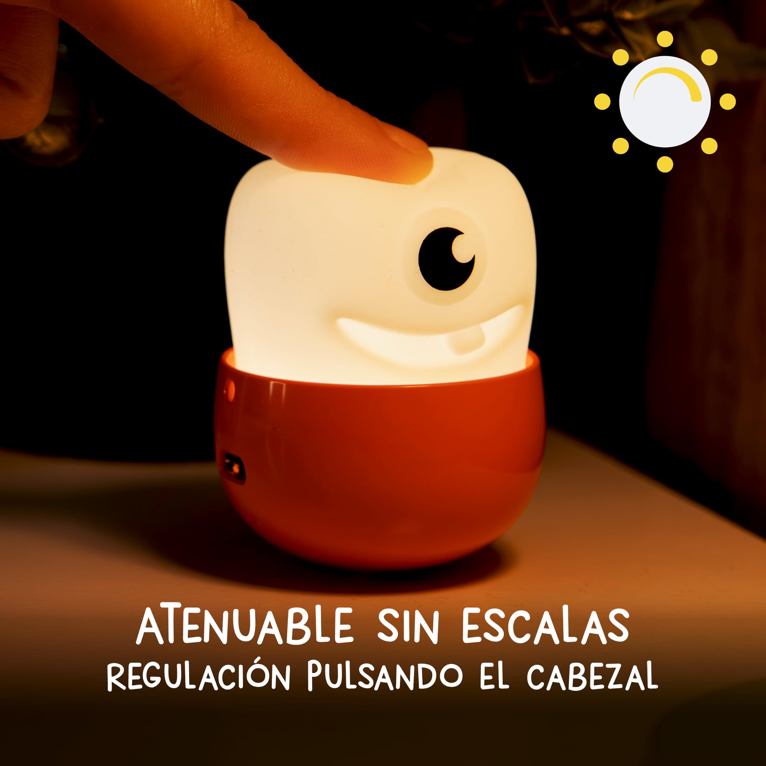 MegaLight Blind Box Mini Luces de Noche para Niños Pack de 5 | Serie 2 | Monster | Mystery Box | Careless Carl + 4 de 9 per Random | Batería USB-C | Recargables | Regulable | EGGYS Mystery Lights