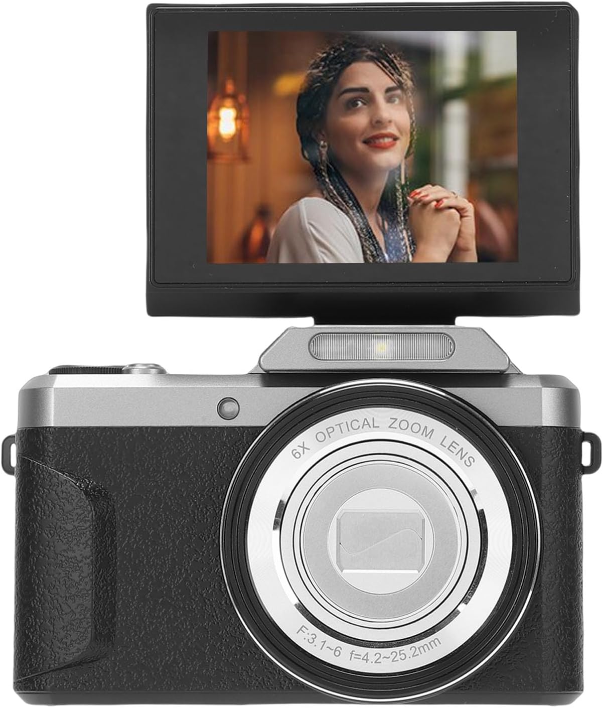 4K Digital Camera 64MP HD 6x Optical Zoom WiFi Camera with 2.8 Inch 180 Folding Screen for Photography Enthusiasts Black
