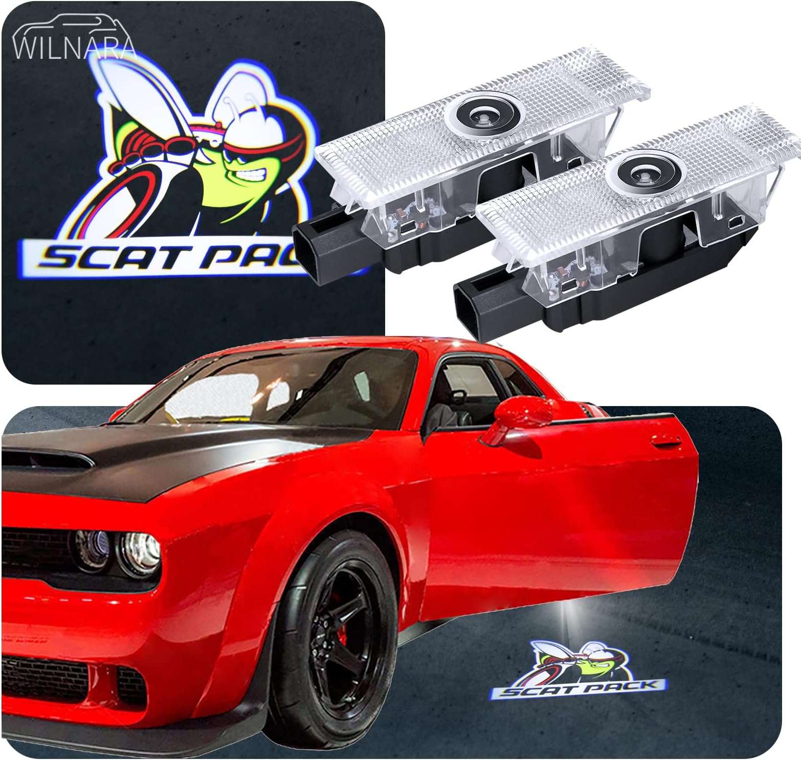 LED Car Door Logo for Challenger Projector Ghost Shadow Courtesy Light Welcome Light 2010-2022