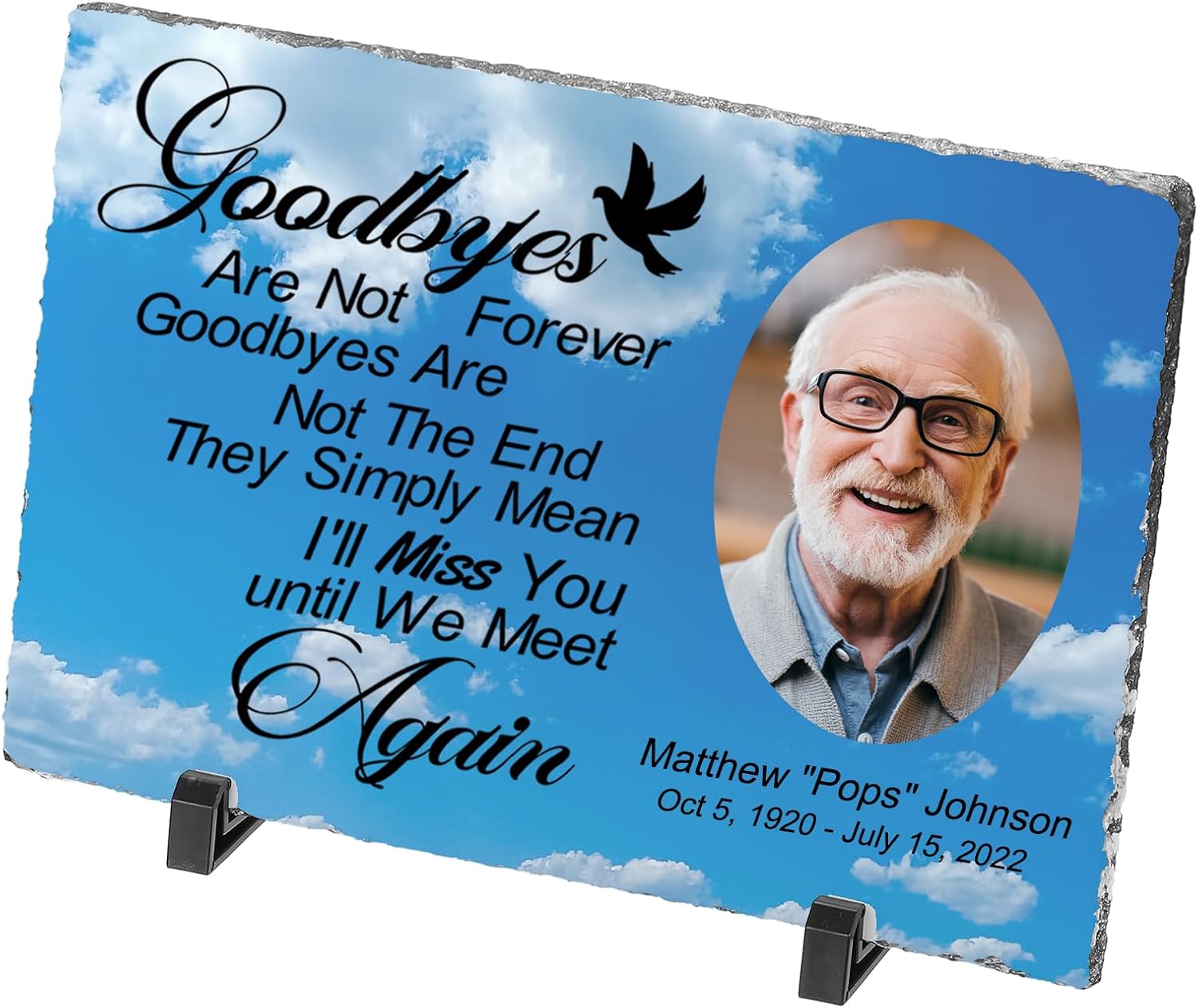 PATIKIL Sublimation Slate Blanks, 6 Pcs Rectangular Stone Sublimation Photo Frame Heat Press Sublimation Plaque for Making Memorial for A Friend, Dog, Personalized Gift, White, 11.8 x 7.9