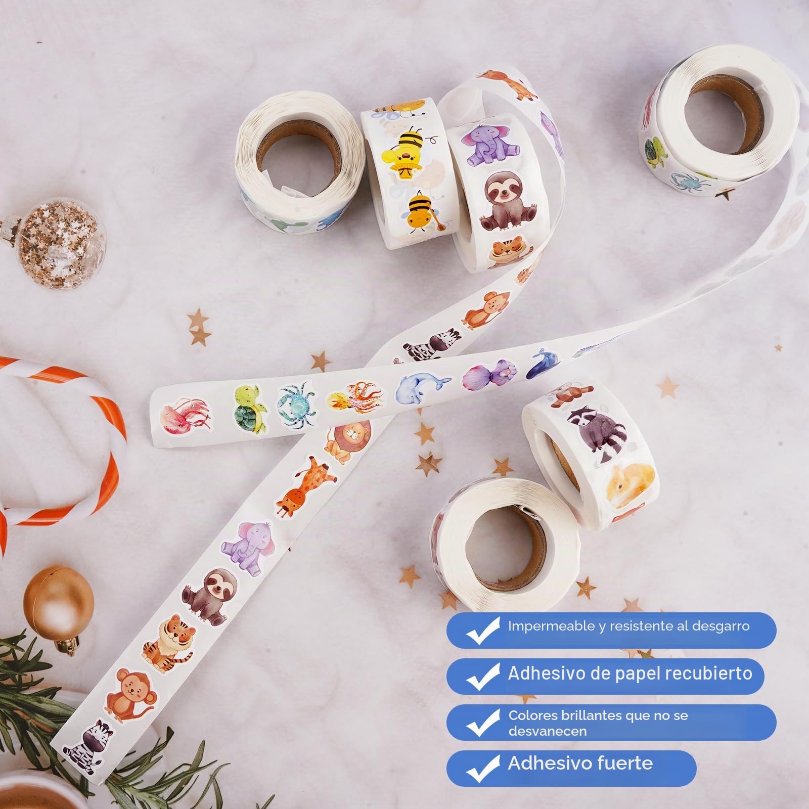 Set De 3000 Pegatinas De Recompensa – 6 Rollos Con 48 Diseños De Animales, Motivadoras Para Niños Y Aulas