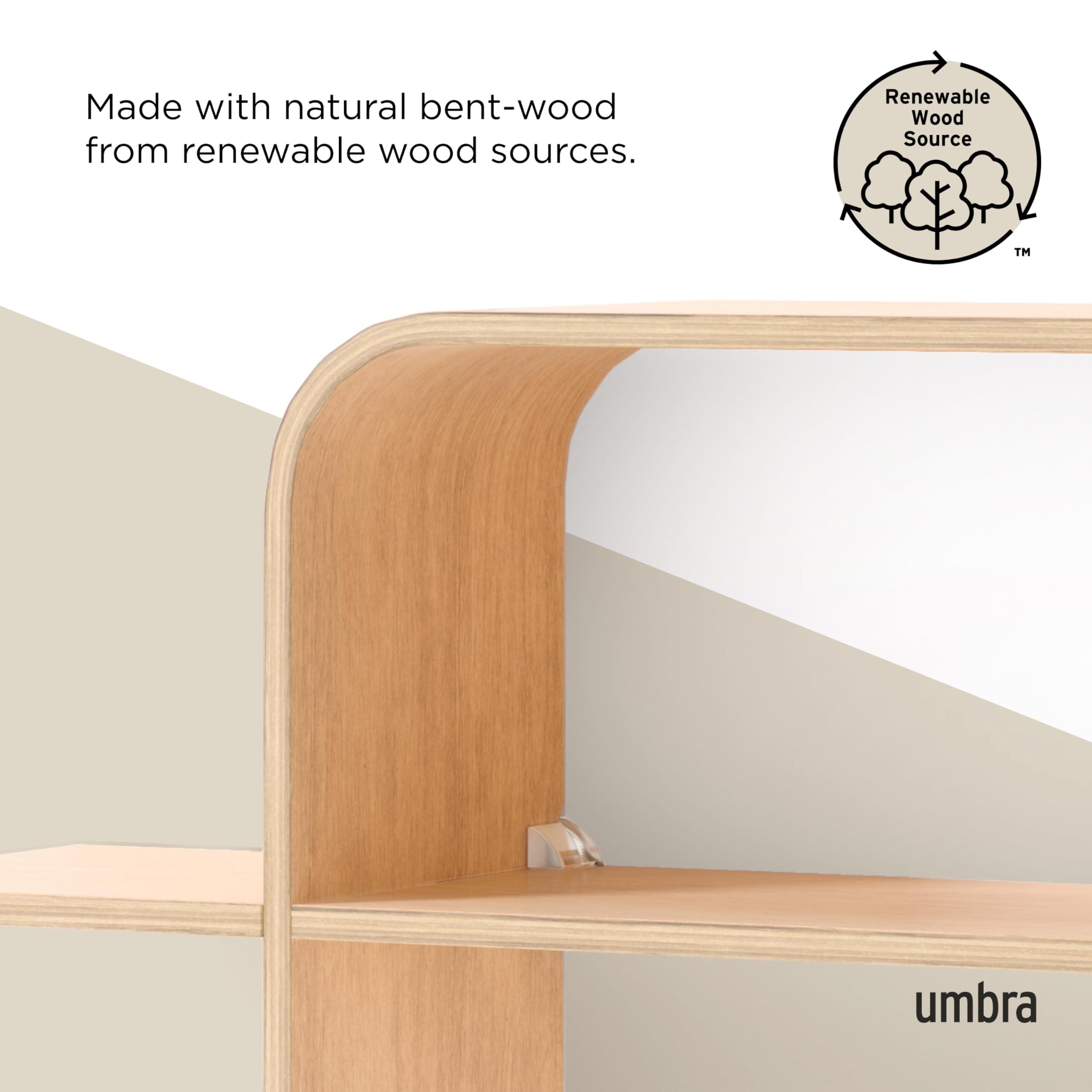Umbra Mensola da parete sospesa, legno rinnovabile, Naturale