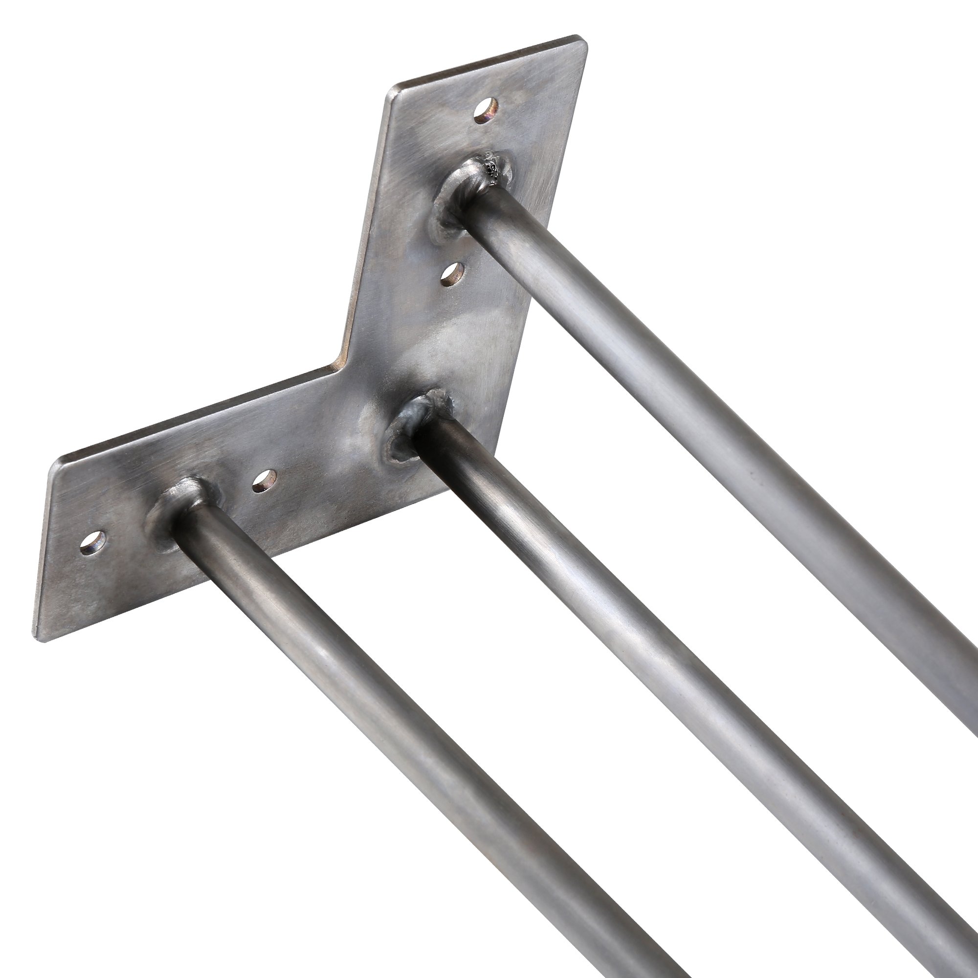 Zelsius Pieds de Table en Acier, Pieds en épingle à Cheveux, Cadre de Table | Jeu de 4 chemins de Table | Jambes à Cheveux pour Table à Faire soi-même (71 cm, Acier Brut)