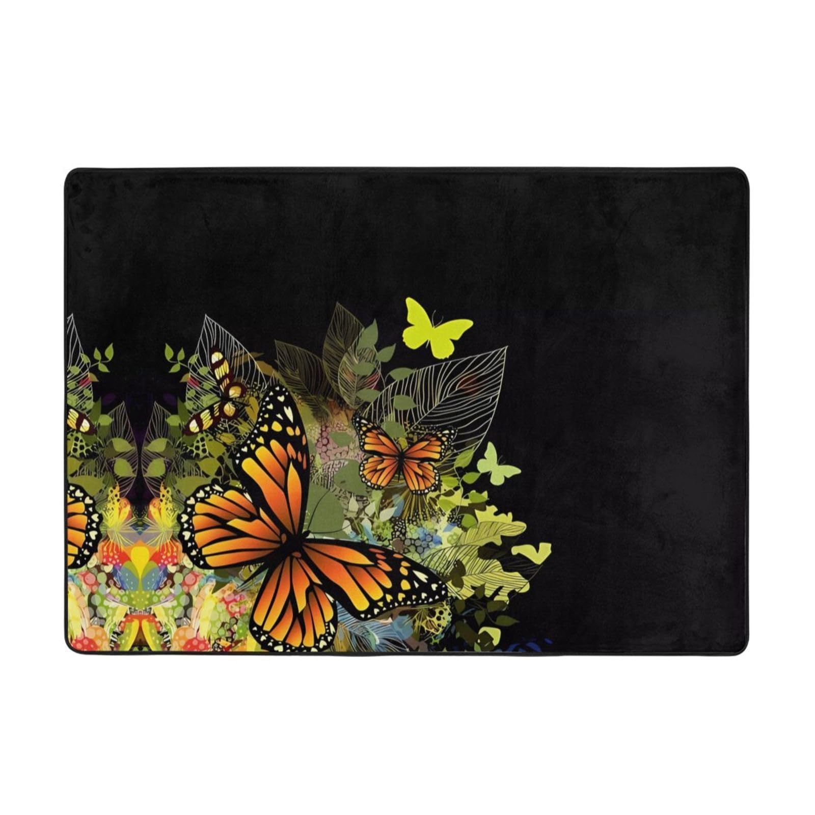 Tapis moderne à imprimé papillon doux parfait pour isoler le sol du bureau