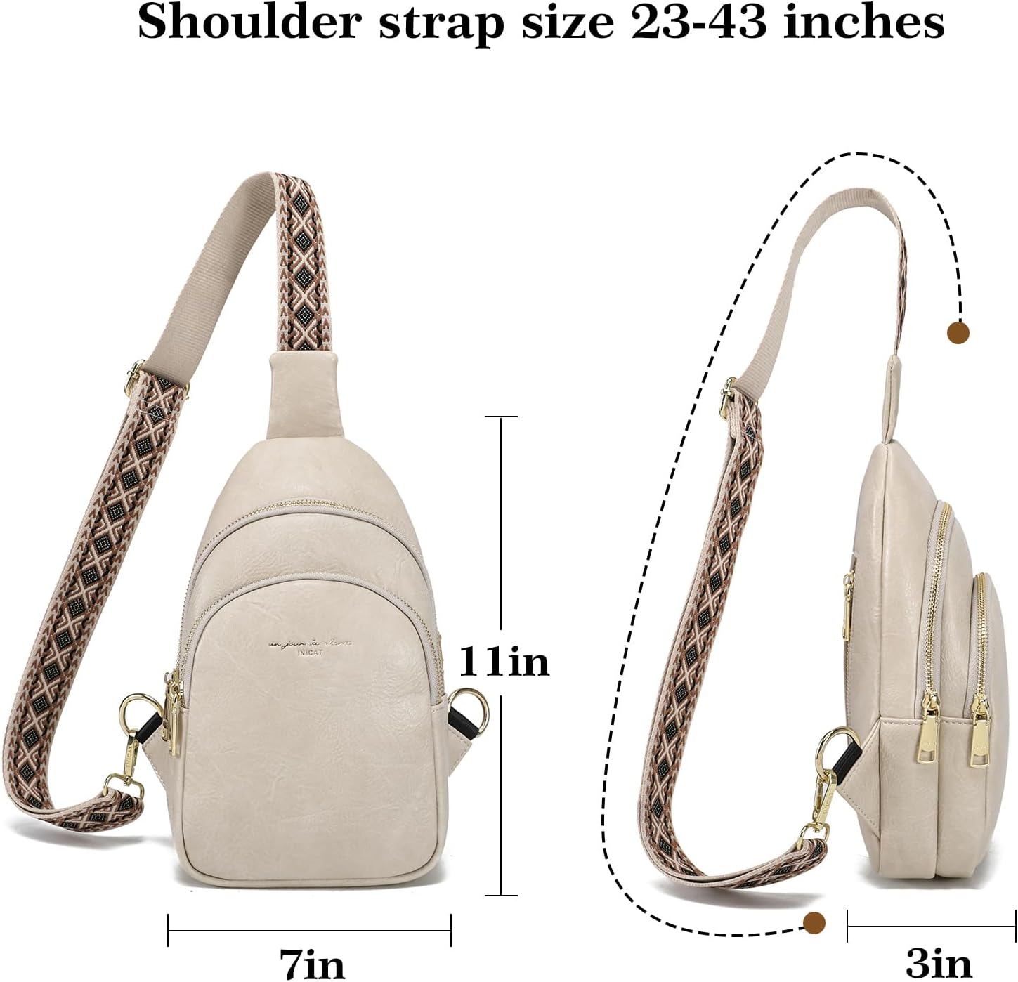 Haytijoe Anti Theft Crossbody Bags for Women Vegan Leather Sling Bag Travel Purses Fanny Pack - Image 6