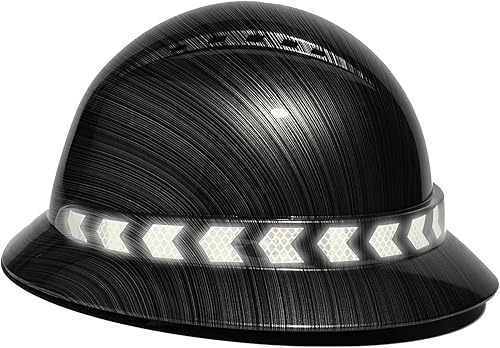 Casco de seguridad de ala completa con rayas reflectantes