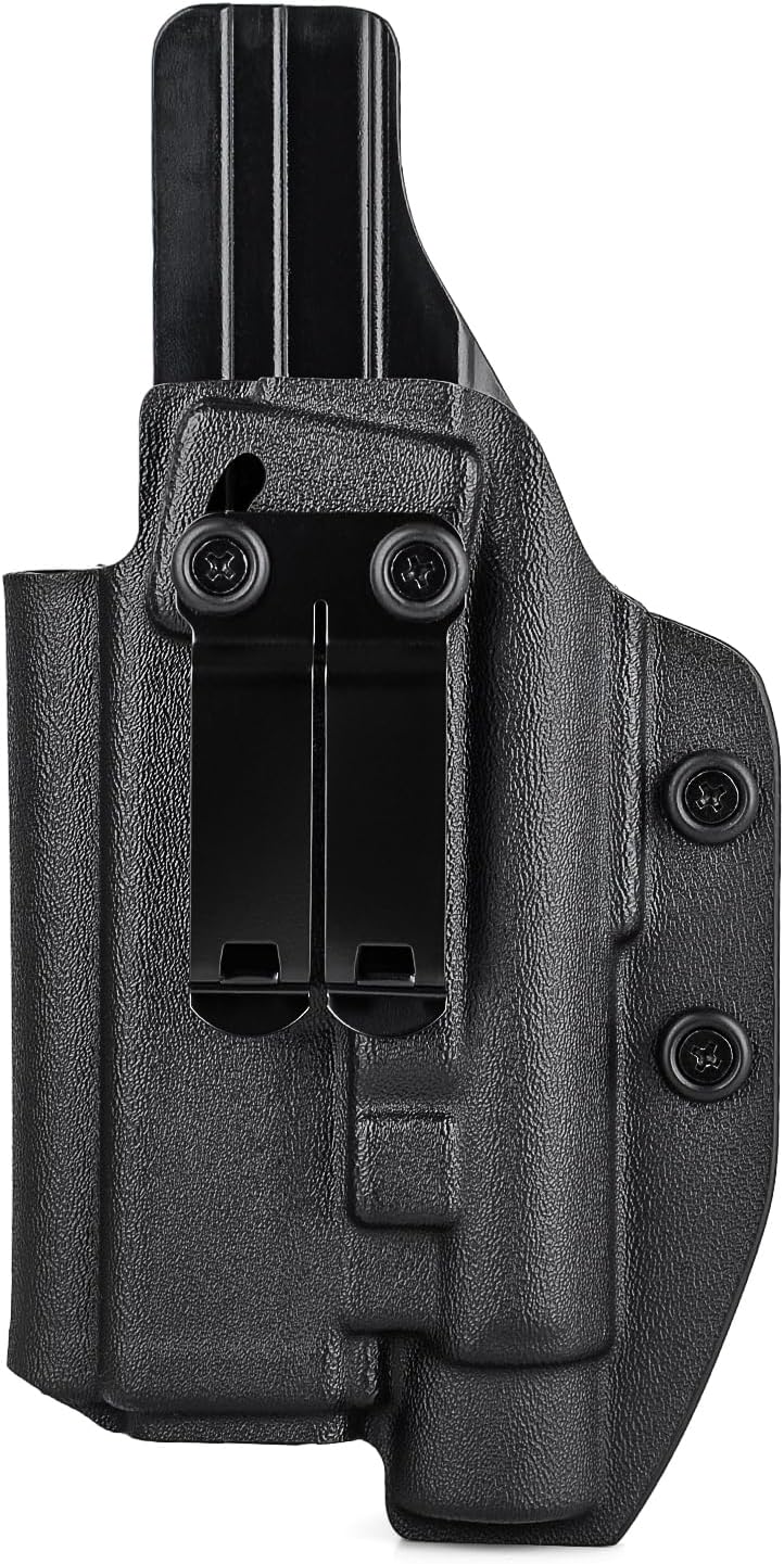 IWB Holster for Glock 19/17 with Olight PL 2/ PL Pro/PL 3/ PL 3R/ PL 3S Flashlight, Optics Cut, Holster for Concealed Carry Fits Glock G17 G19 19x 22 23 31 32 44 45 MOS with Light, Inside Waistband