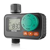 RESTMO Sprinkler Timer with 3 Separate Programs, 7-Day Programmable Water Timer for Garden Hose, Automatic Control/Manual/Rain Delay for Drip Irrigation, Lawn and Yard Watering System