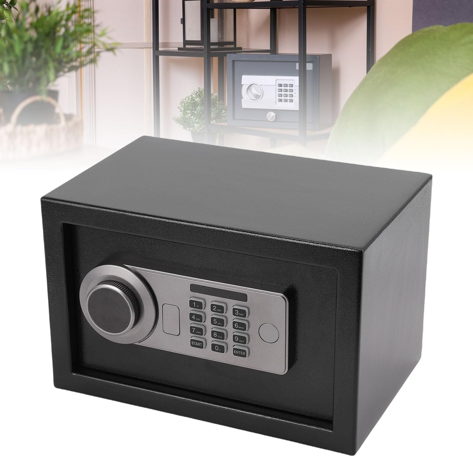 Fafeicy Kleine Safe Box, Home Safe Electronic Password Box mit Schlüsselkasten -Silikonknöpfen für Bargeldzertifikate Schmuck Verdickte Kohlenstoffstahldruckdrucksicher
