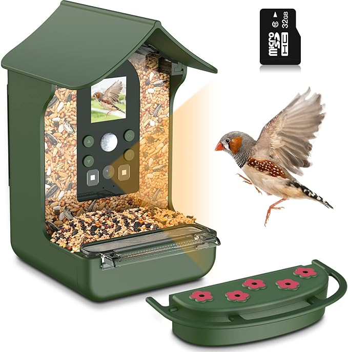 Cozion Smart Bird Feeder with Camera, 1080P Bird Feeders Camera, Auto