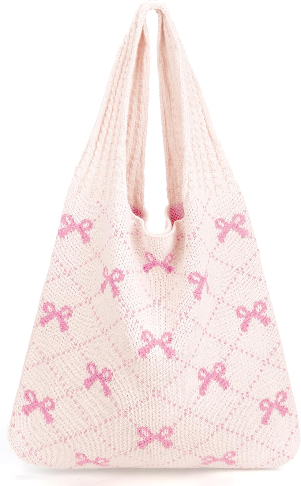 Crochet Tote, Beach Mesh Knitted Shoulder Bag - Large Aesthetic Hobo Bag for Women - Summer