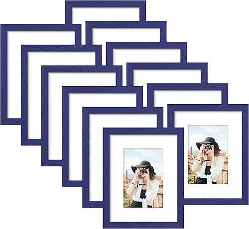 Miniatura 370 de Picrit - Juego de 12 portarretratos de 5 x 7 pulgadas para colgar en la pared o exhibir sobre una mesa, para fotos de 4 x 6 con paspartú o 5 x 7