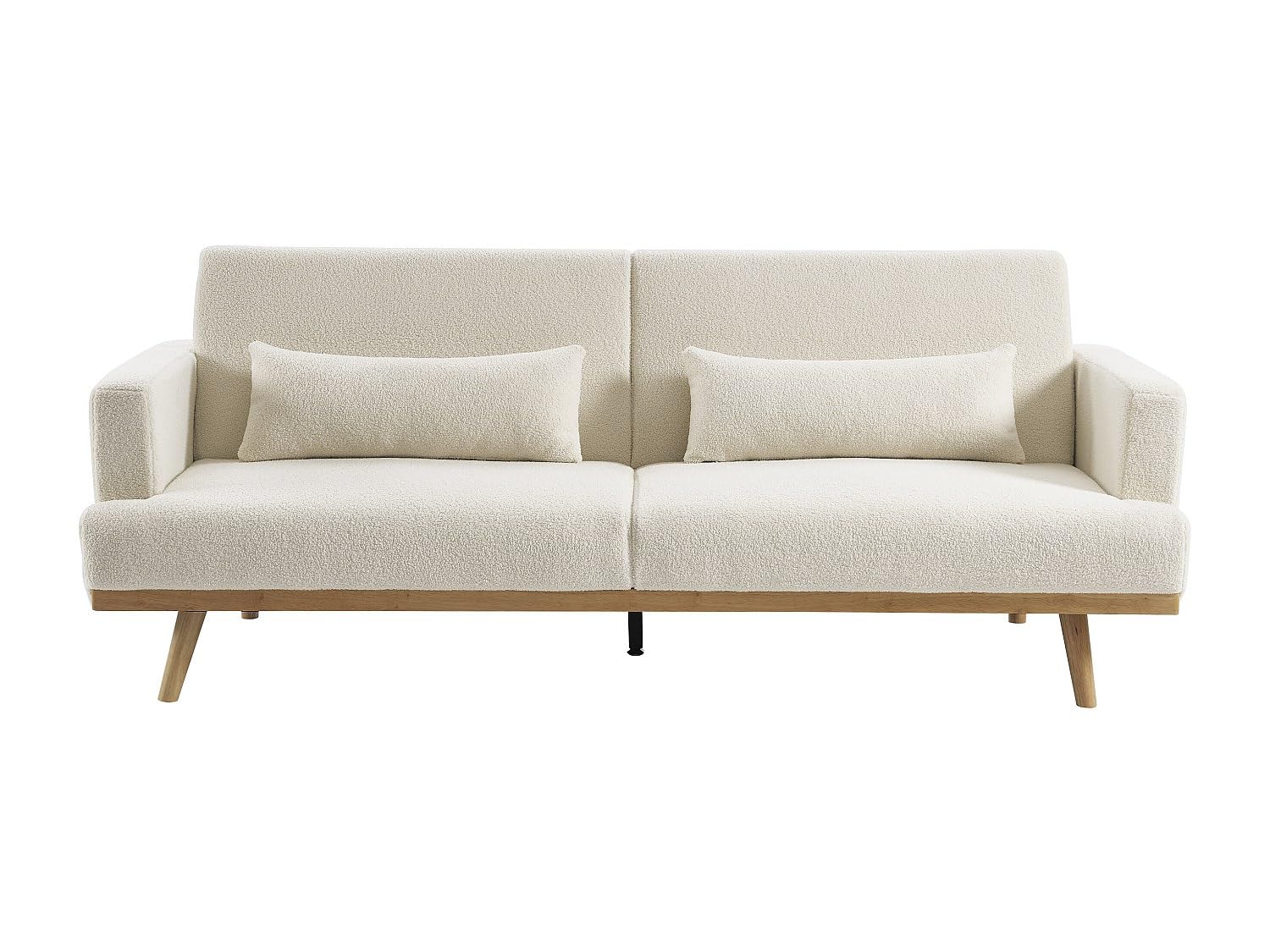 Klappsofa 3-Sitzer mit Schlaffunktion - Bouclé-Stoff - Weiß - ESME