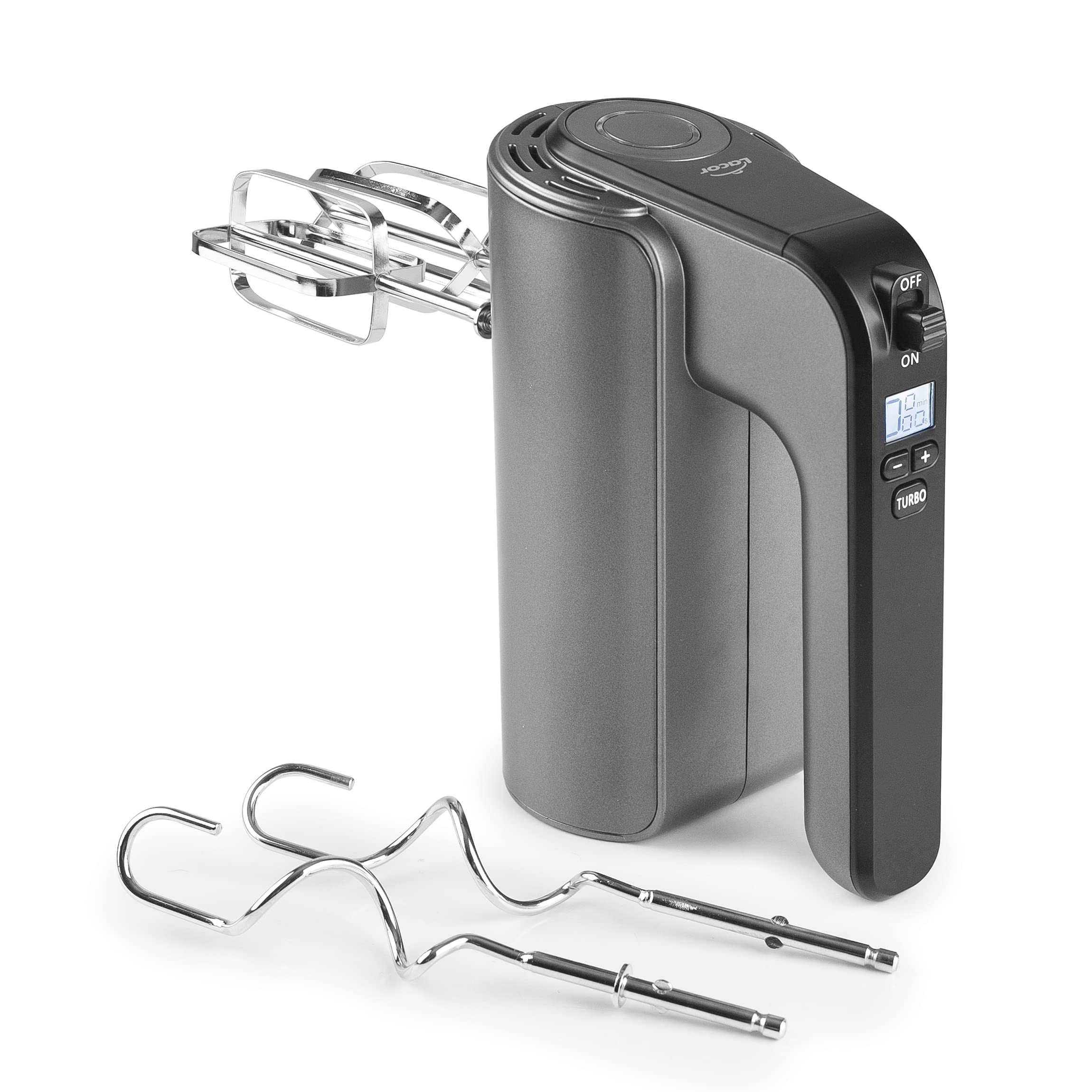 Lacor 69374 - Batidor Amasador, Batidora de Mano, Incluye Varillas TitanPro | Para montar, emulsionar y mezclar; diseñado para acompañarte en tus preparaciones diarias con comodidad y buen resultado