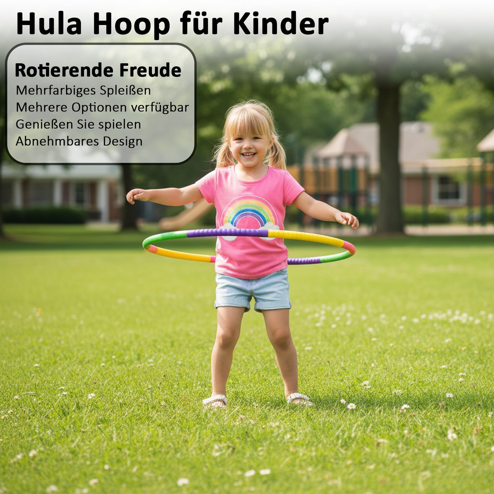 Lot de 2 cerceaux de hula hoop, pour enfants, 8 segments, 58 cm, 100 g, jouet pour 3 à 12 ans, sports de plein air et jeux familiaux