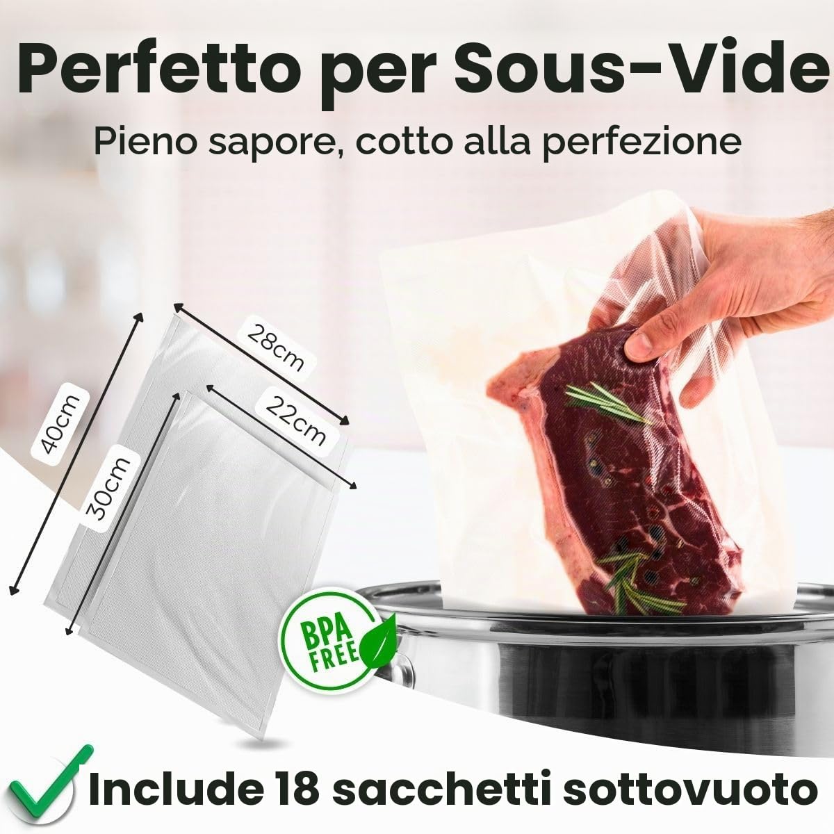 Aspiratore ProfiCook® | Sous Vide e cottura sottovuoto | Apparecchio sottovuoto incl. 18 sacchetti | cucitura stabile | Saldatrice a film con capacità di aspirazione 12 l/min | PC-VK 1080
