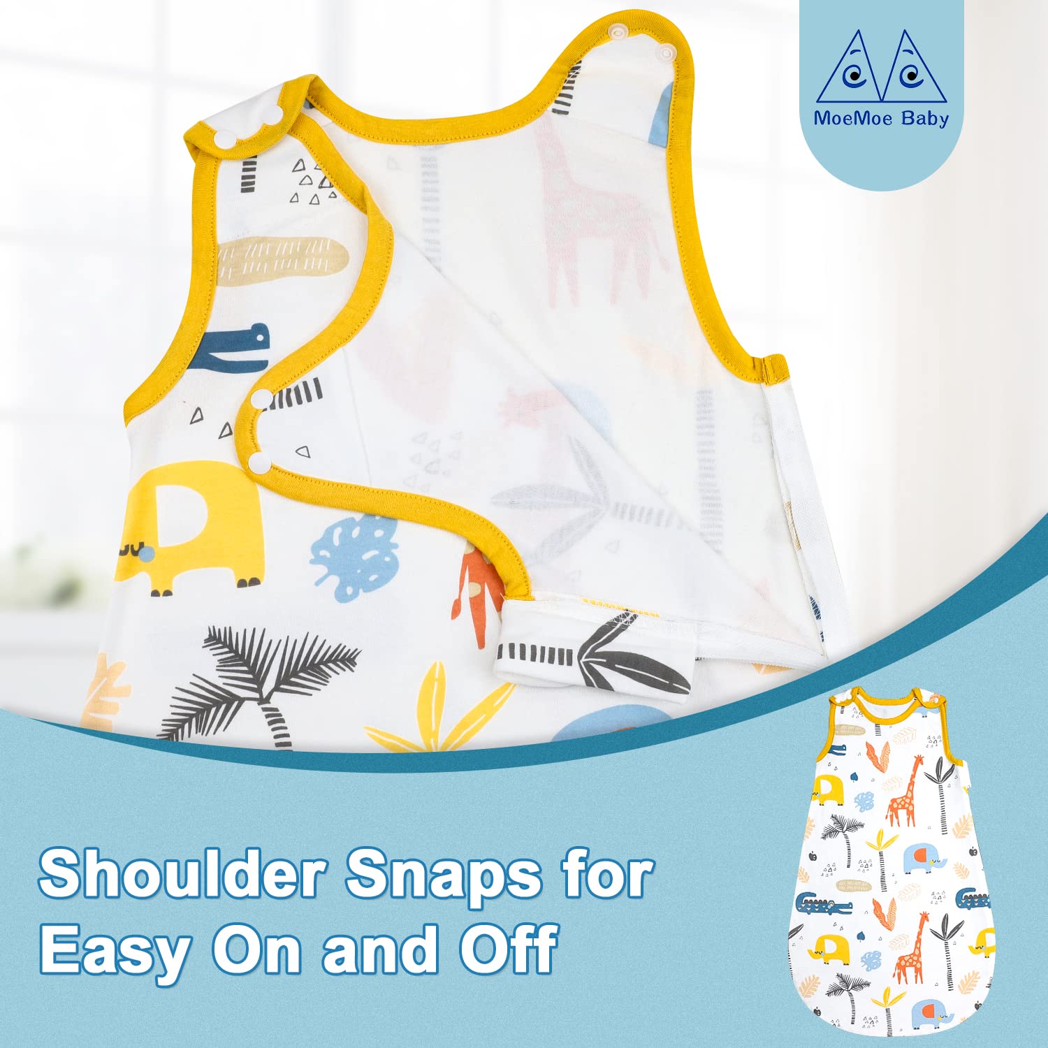 Sacco Nanna Estivo MOEMOE BABY - Cotone 0.5 Tog, Senza Maniche - Foto 8