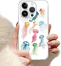 Phoona Cover per iPhone 16 6.1",Cellulare Trasparente Silicone Custodia telefono Aesthetic Motivo Disegno Protezione Fotocamera Antiurto AntiGraffio Case Ragazze,Medusa