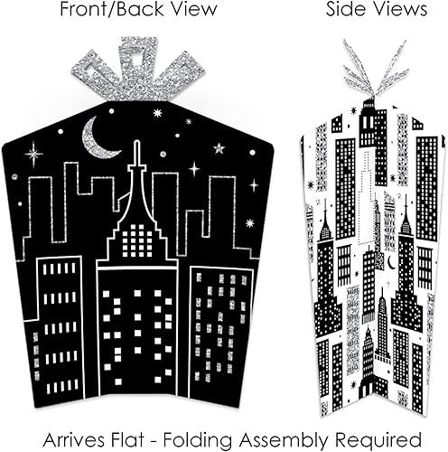 Miniatura 2 de Big Dot of Happiness Nighttime City Skyline - Decoraciones de mesa - Centros de mesa plegables y acampanados para fiestas de Nueva York, 10 unidades