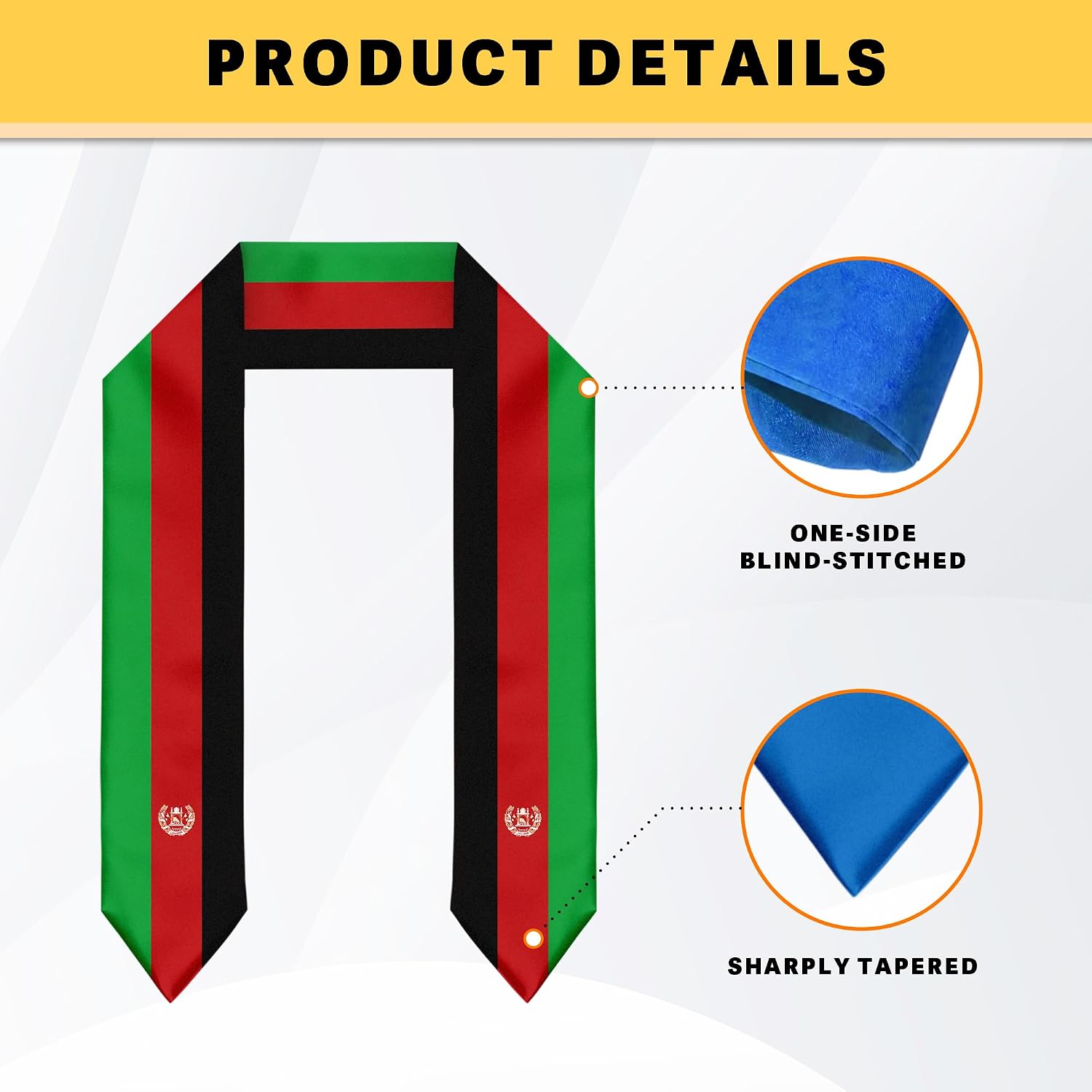 Afghanistan Flag Graduation Stole Graduation Sash Scarf for International Student Abroad Adult Unisex