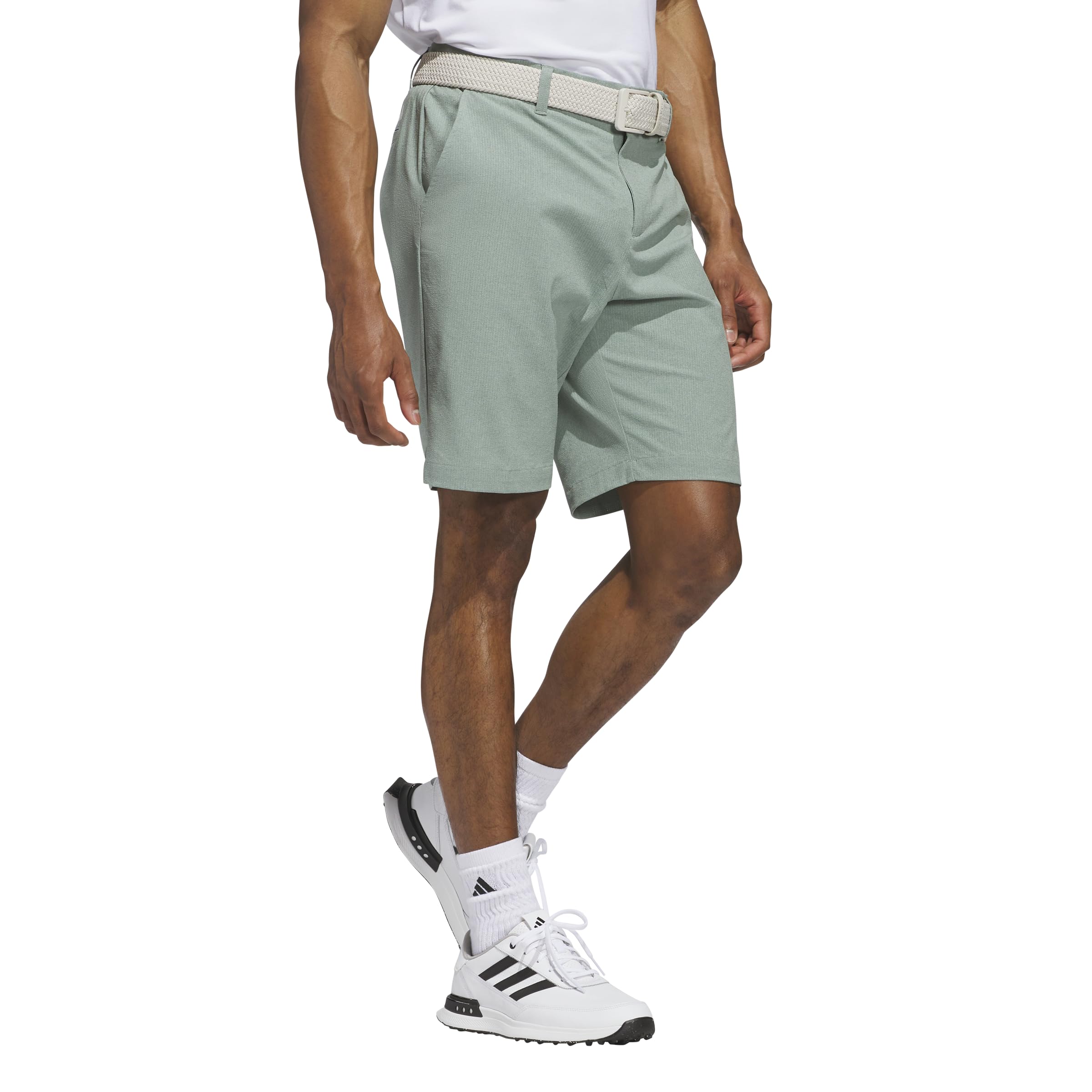 adidas Men's Ultimate365 9-inch Textured Short Golf, Silver Green 23, 32