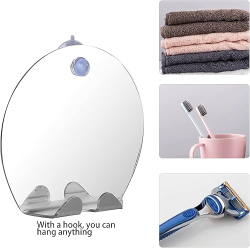 Miniatura 3 de Espejo de ducha antivaho para baño, sin niebla, afeitado, redondo, espejo de afeitado, espejo de afeitado, antiniebla, para colgar en la pared,