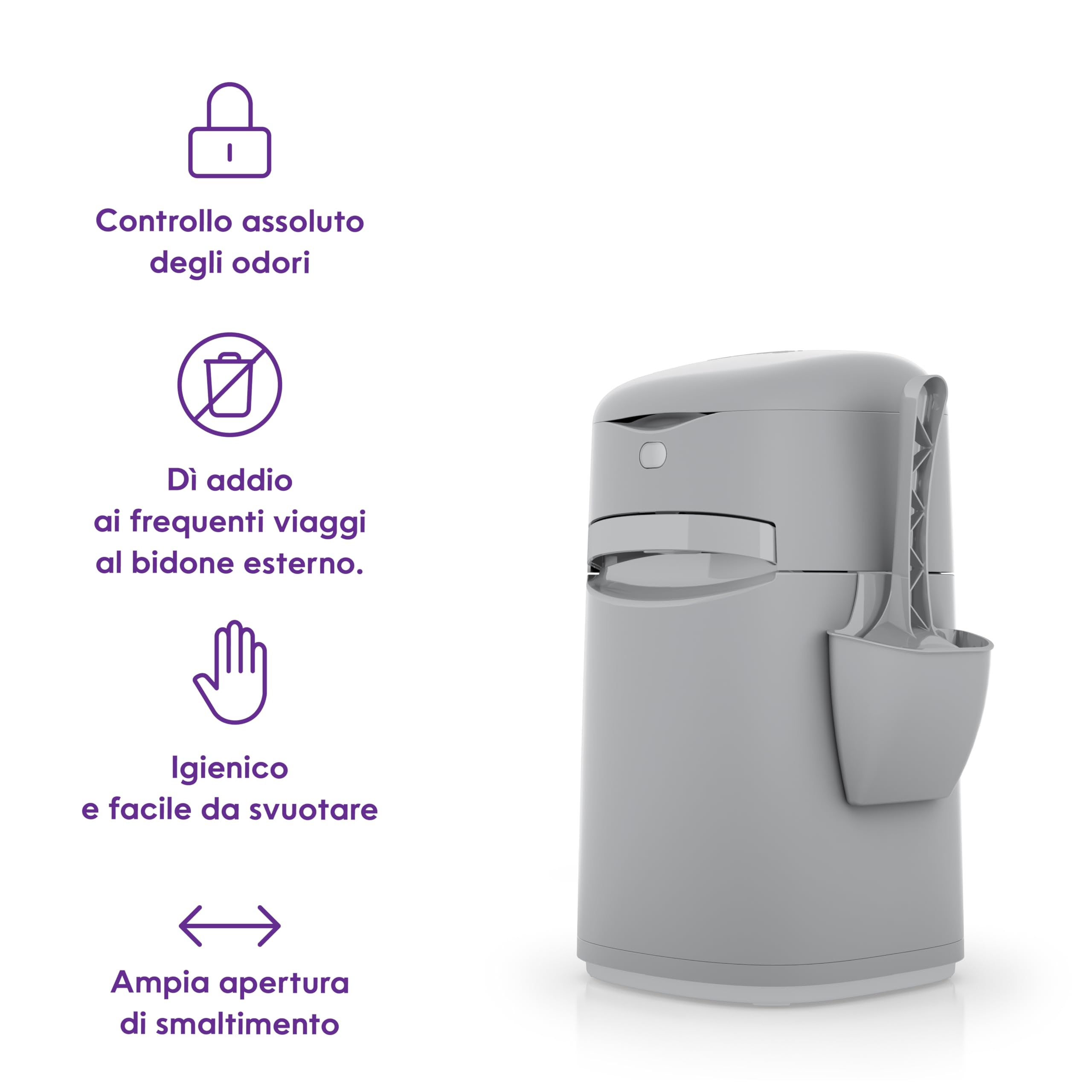 Litter Genie Easy Roll Secchio, sistema di smaltimento della lettiera per gatti, controllo degli odori definitivo, pulizia senza sforzo, include 1 ricarica con 12 sacchetti (3 mesi)