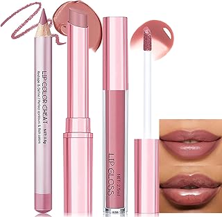 Kit de Labios Nude Rosa de Wugbc - Juego de L...
