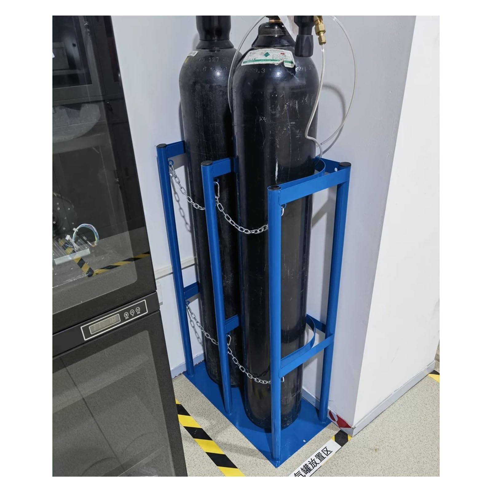 OWOHYG Heavy-Duty Steel Oxygen Cylinder Storage Rack For Factories,Schools* -Space-Saving Gas Cylinder Holder* Tank Carrier.# 27cm/10.6in-66x30x100cm/26x11.8x39.4in