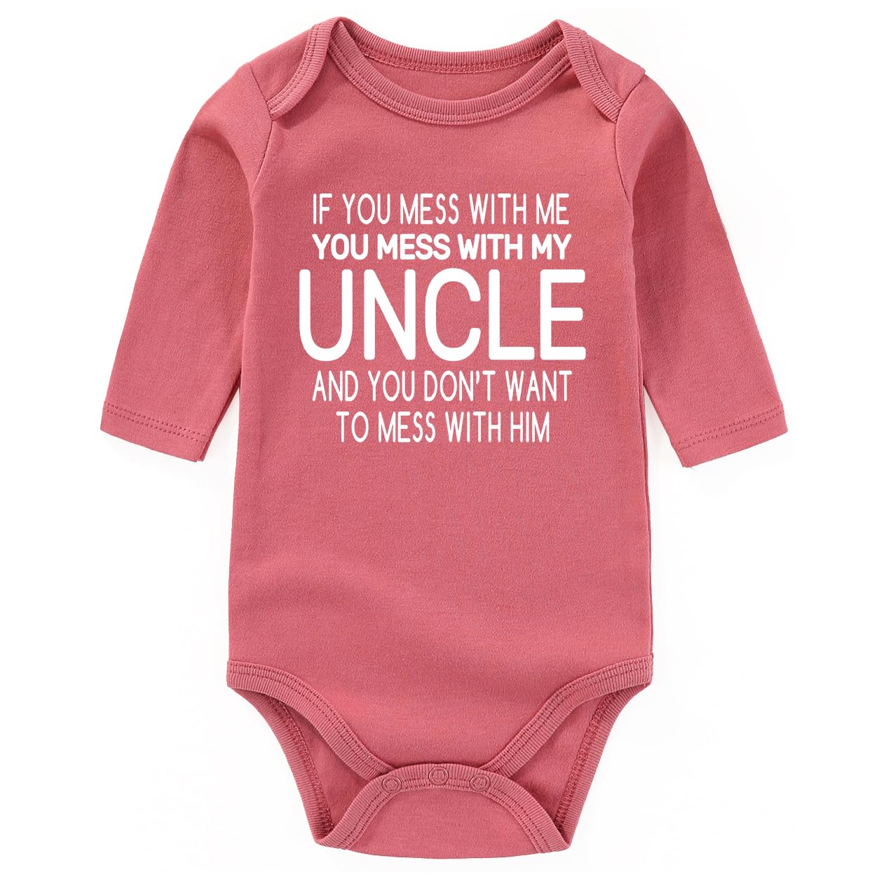BESDEAR i love my uncle baby clothes Outfits uncles announcement Girl infant Boy Funny Bodysuits MauveLong 3-6 months