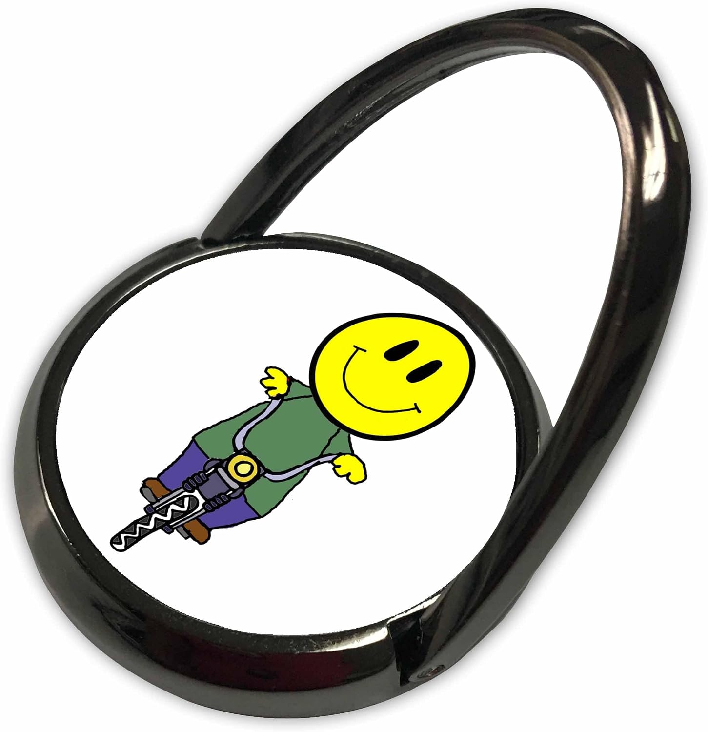 3dRose Cool Funny Smiling Face Riding Bicycle Cartoon Phone Ring