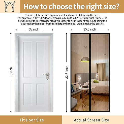Miniatura 2 de Cortina de malla magnética para puerta, material de poliéster resistente, entrada manos libres y diseño autosellado que mantiene los insectos fuera,
