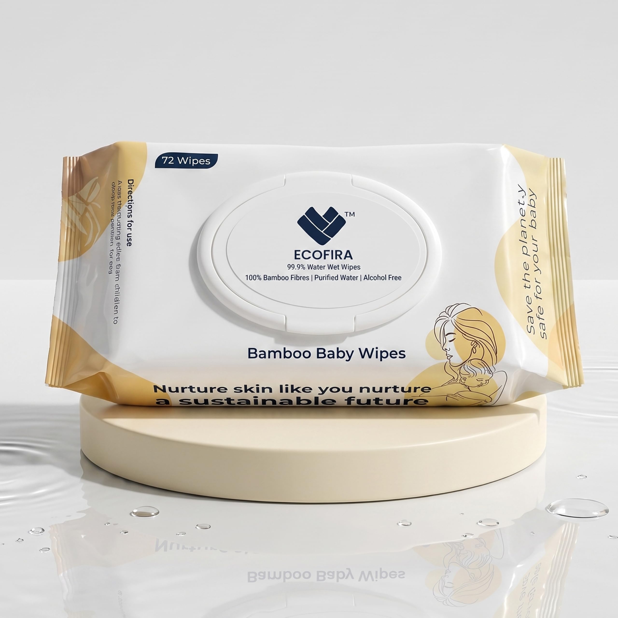 Bamboo Wet Wipes | 72 Wipes | 99.9% Water-Based | Alcohol-Free | Gentle on Skin | Biodegradable | Safe for Baby & Adult Use (72 count (Pack of 3))-image-30