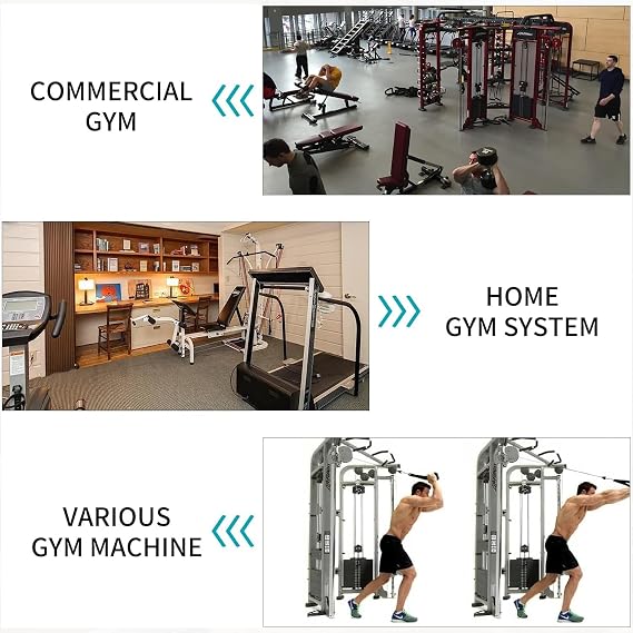 Double D Handle 360 Rotataing Cable Row Attachment for Cable Machine, Soft Rubber Cable Machine Attachment Hanlde LAT Pulldown Attachments, Close Grip LAT Pull Down Handle