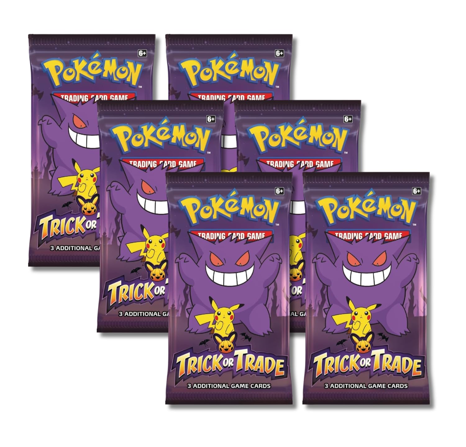 Pokemon 2023 Trick or Trade Gengar Pikachu 6 Mini Booster Packs