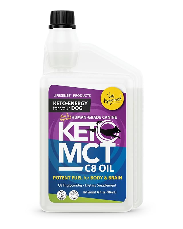 Óleo MCT C8 para Cães LIFESENSE com Óleo de Coco, Sem Sabor, 946 mL