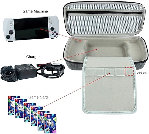 Miniatura 4 de Voikoli - Carcasa rígida de EVA compatible con Asus Rog Alloy 7 pulgadas 2023Asus Rog Ally X 2024, a prueba de golpes, elegante y duradera (gris)