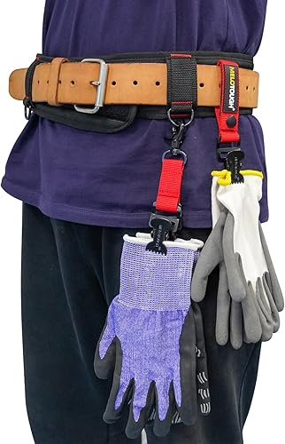 Miniatura 3 de MELOTOUGH Correa de guante de bombero  Clip de soporte para guantes de trabajo con gancho giratorio para correa de guante, clip de cocodrilo