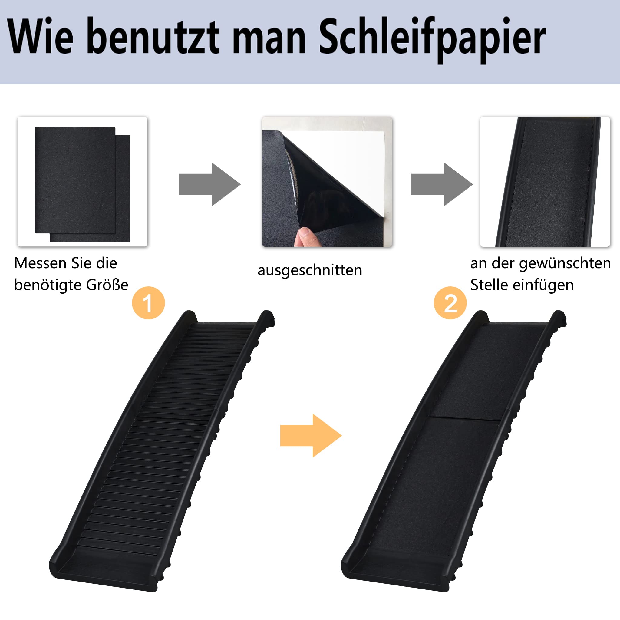 AufuN Rampe pliable pour voiture, escalier robuste avec surface antidérapante, charge maximale : 90 kg, 156 x 40 cm, noir, pour grands et petits chiens